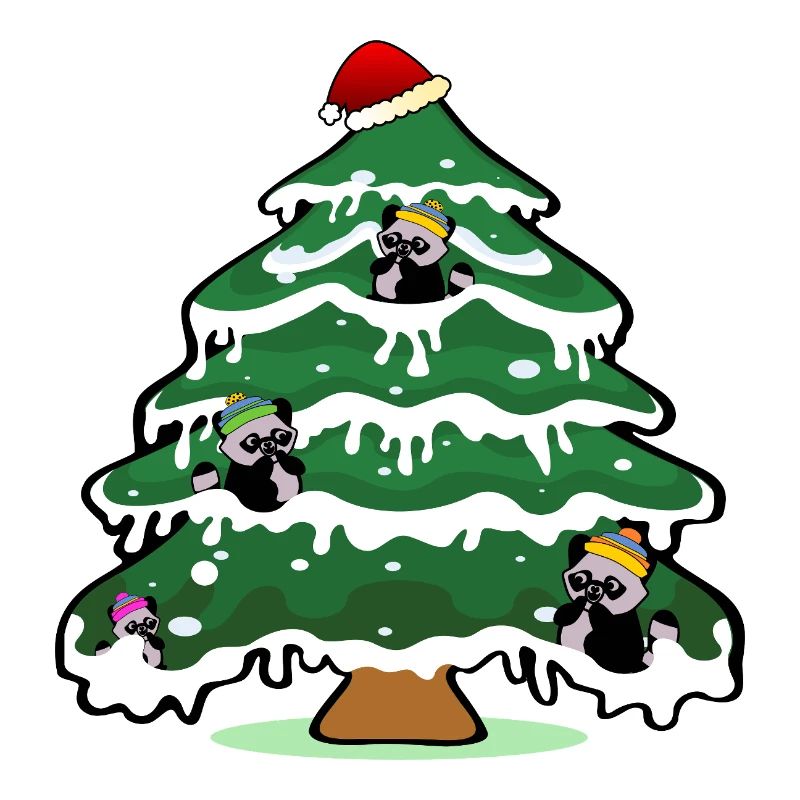 Weihnachten Waschbären Weihnachtsbaum