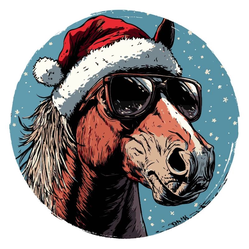 Weihnachts-Pferd mit Sonnenbrille