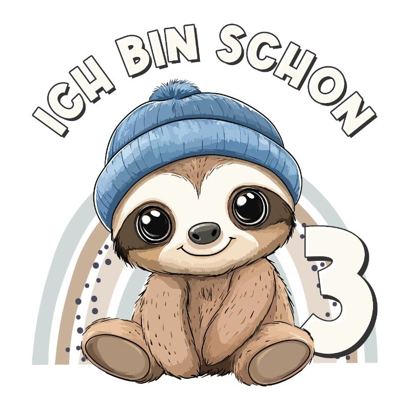 3rd Birthday Sloth Rainbow Cute Cute
