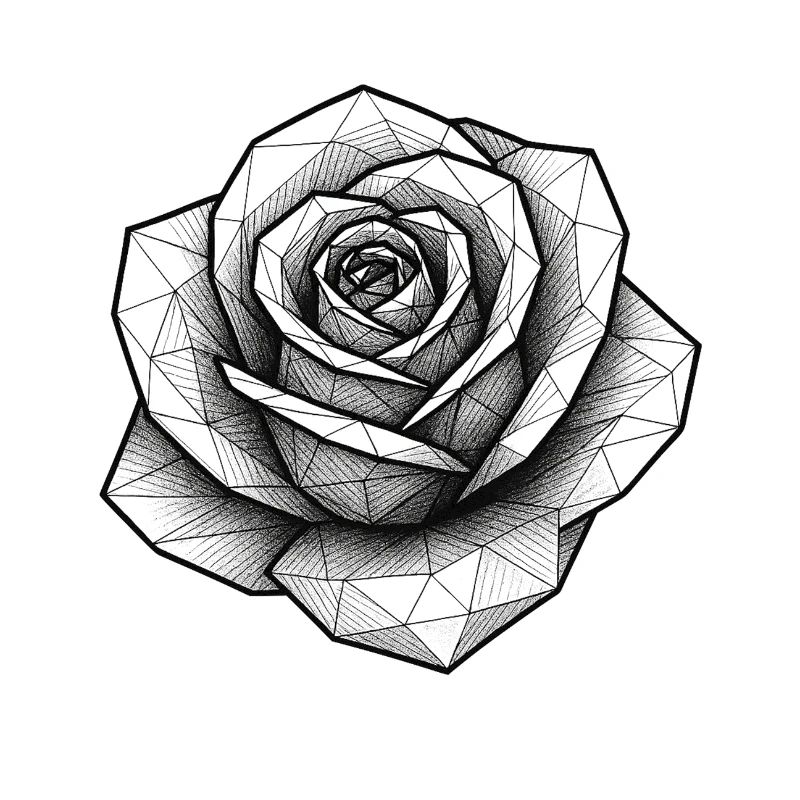 Geometric Rose Line