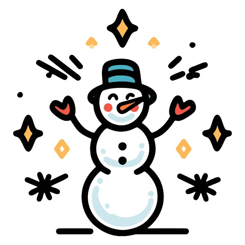 Schneemann mit Glitzerfunken