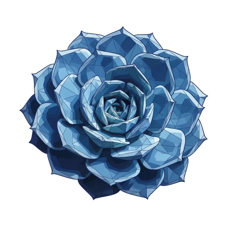 Blue Geometric Rosette