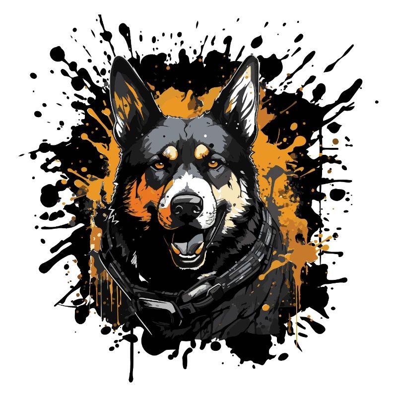 Schäferhund Graffiti-Porträt
