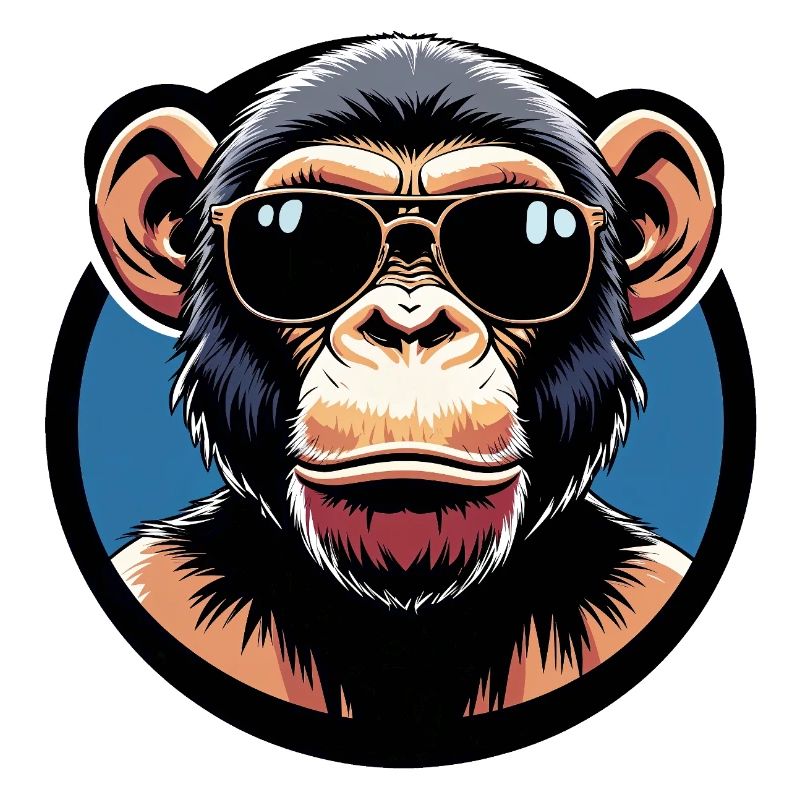 Affe mit Sonnenbrille Kreis