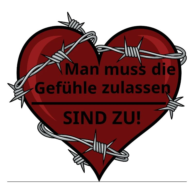 Sarkastisches Herz mit Stacheldraht