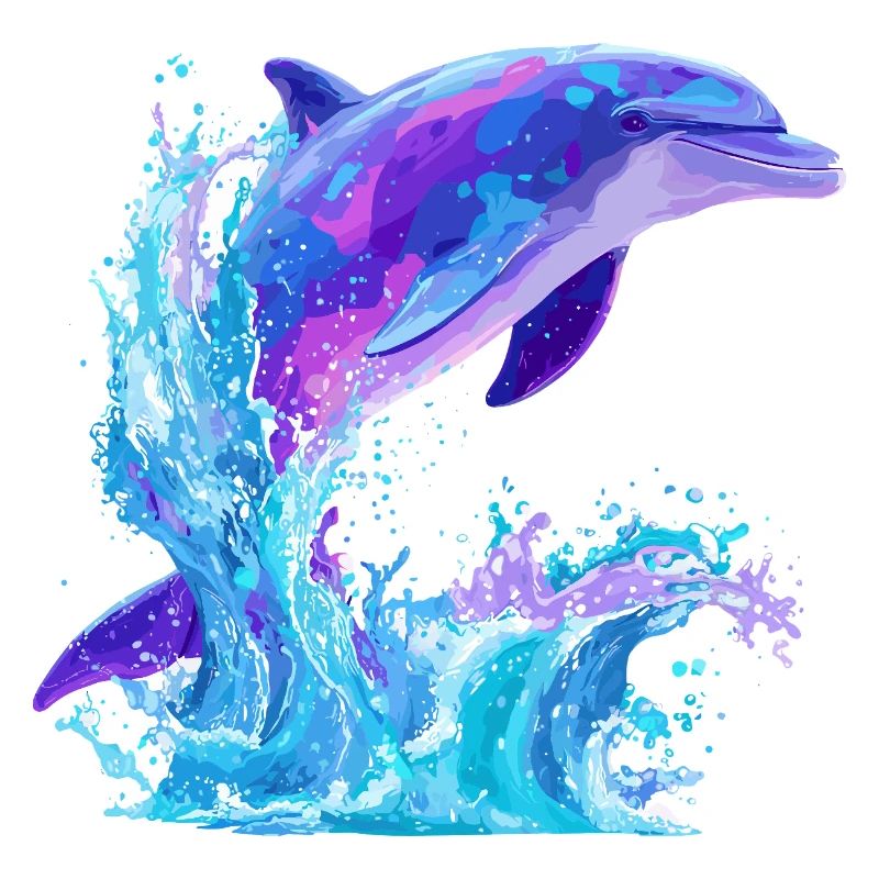 Éclaboussure de dauphin coloré