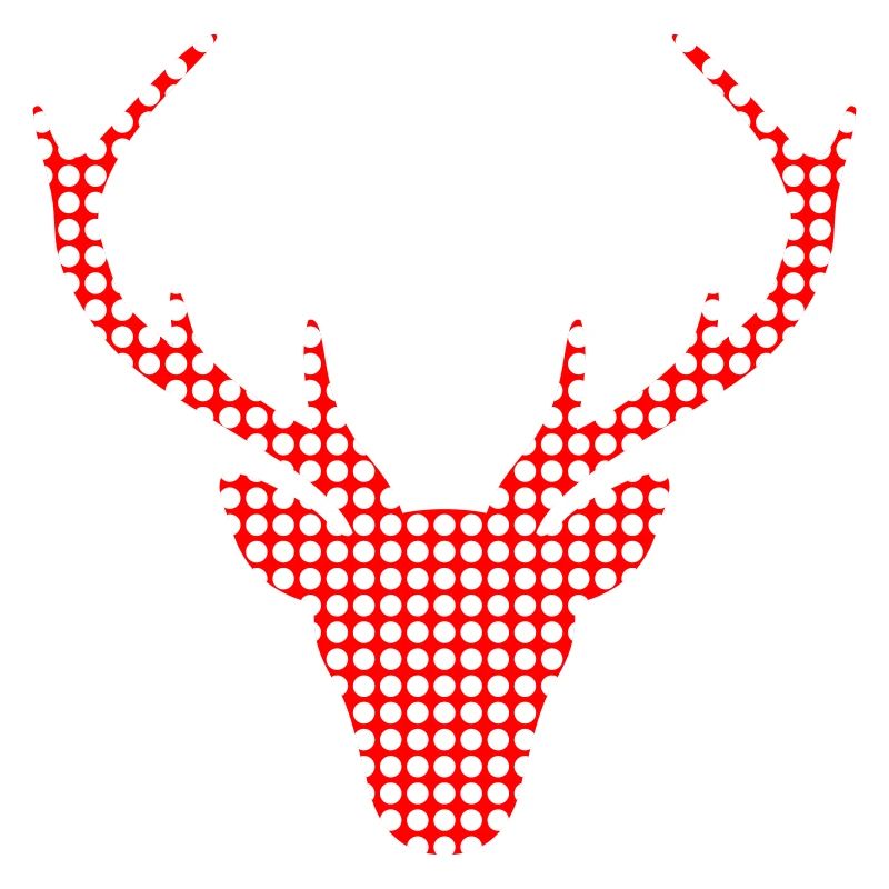 Red deer in dot pattern