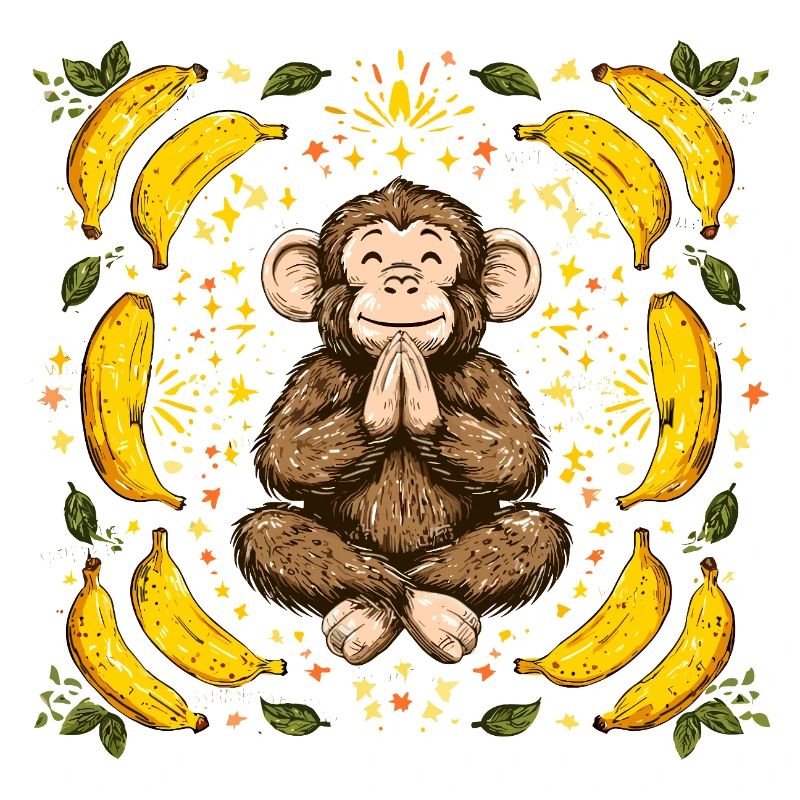 Grateful monkey with banana ring