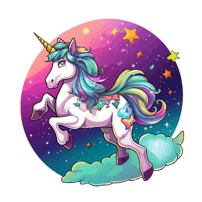 Nachtfarbener Regenbogen-Einhorn
