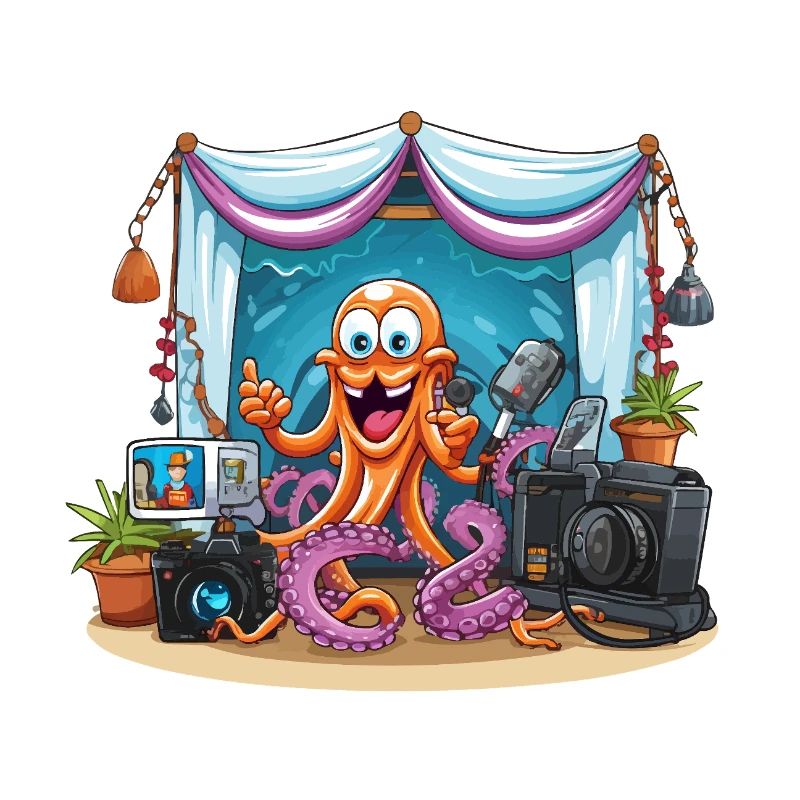 Influenceuse pieuvre sur scène