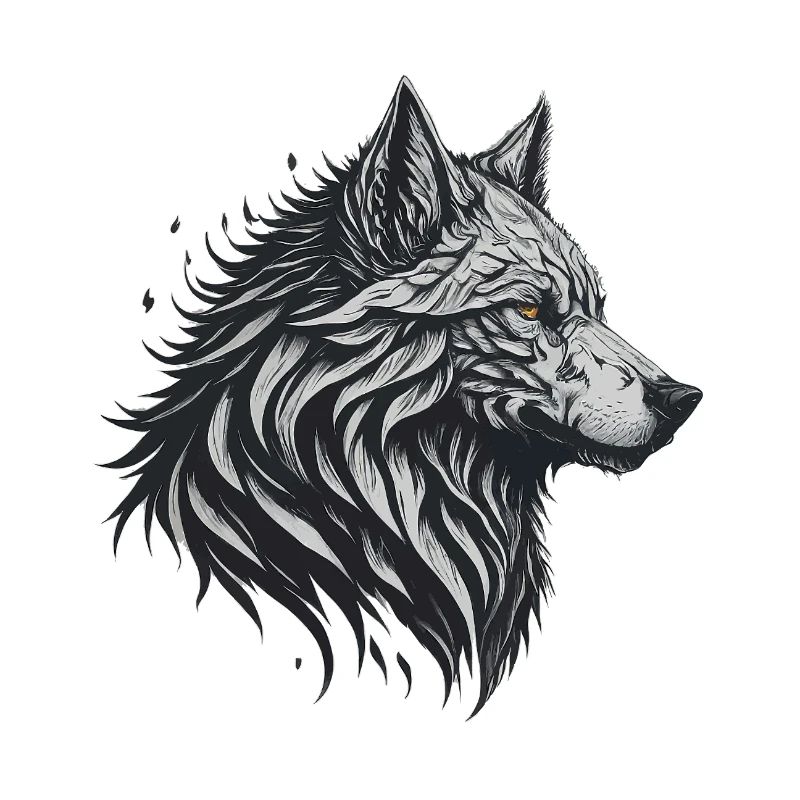 Geometrischer Schwarzer Wolf