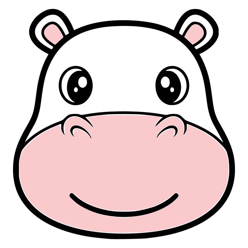 Nilpferd Kopf Gesicht Maske Lächeln