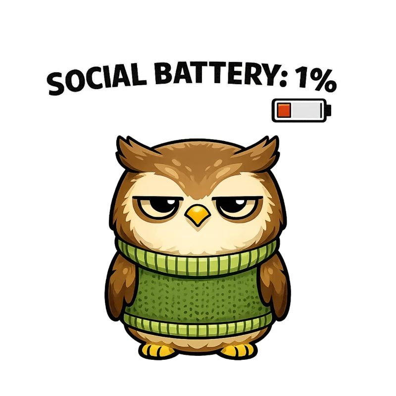 Eulenpullover 1% Akku Humor