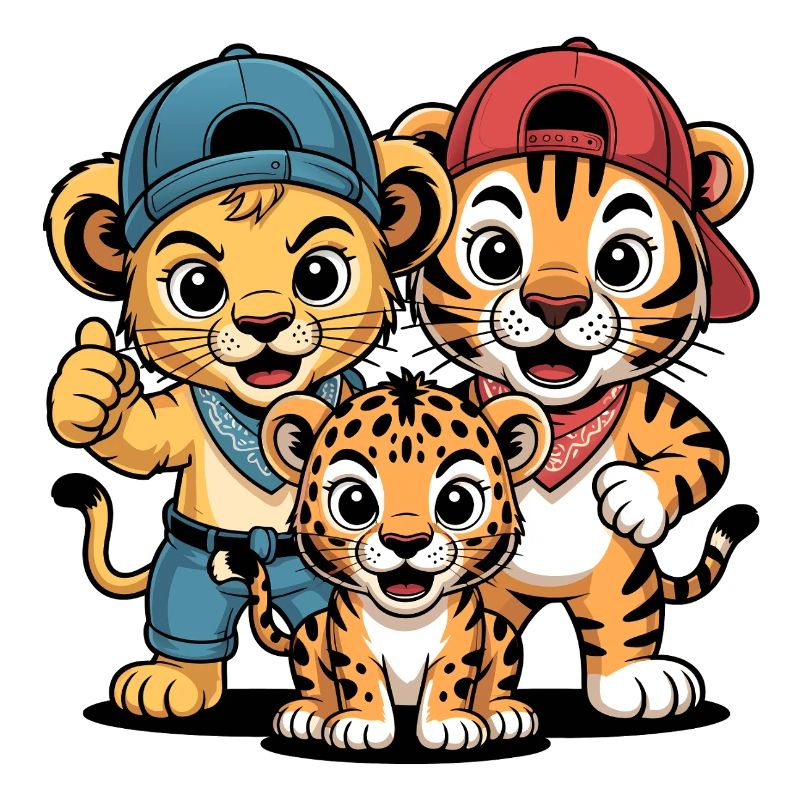 Kuscheltiger Trio Caps
