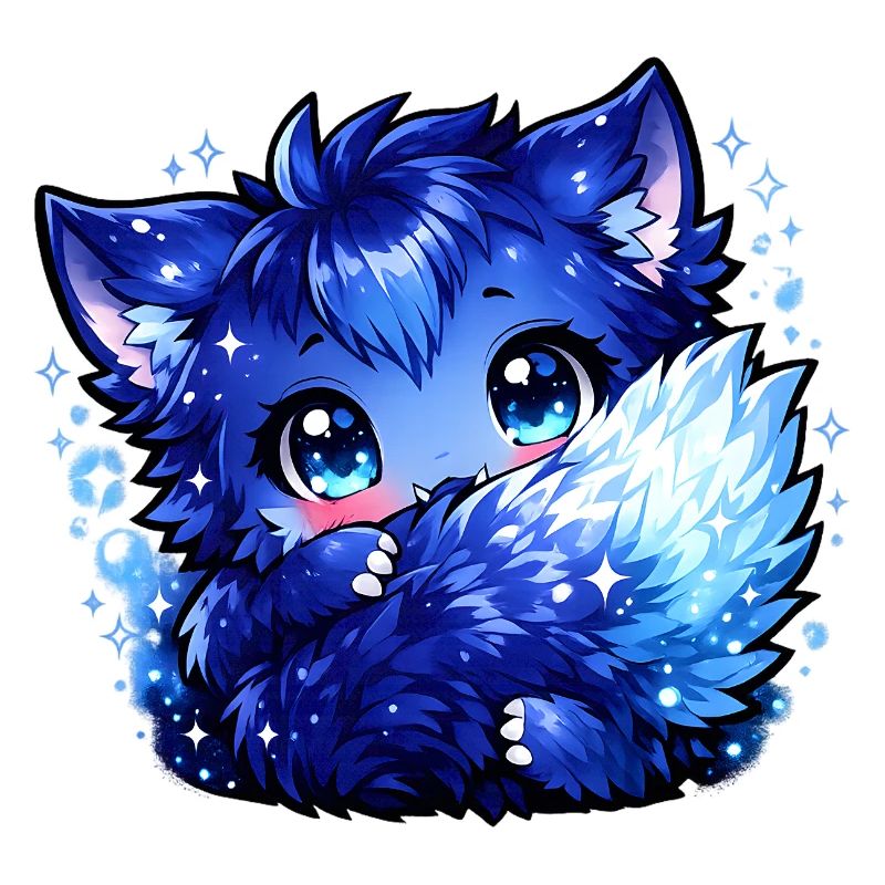 Blauer Eisfuchs Chibi-Design
