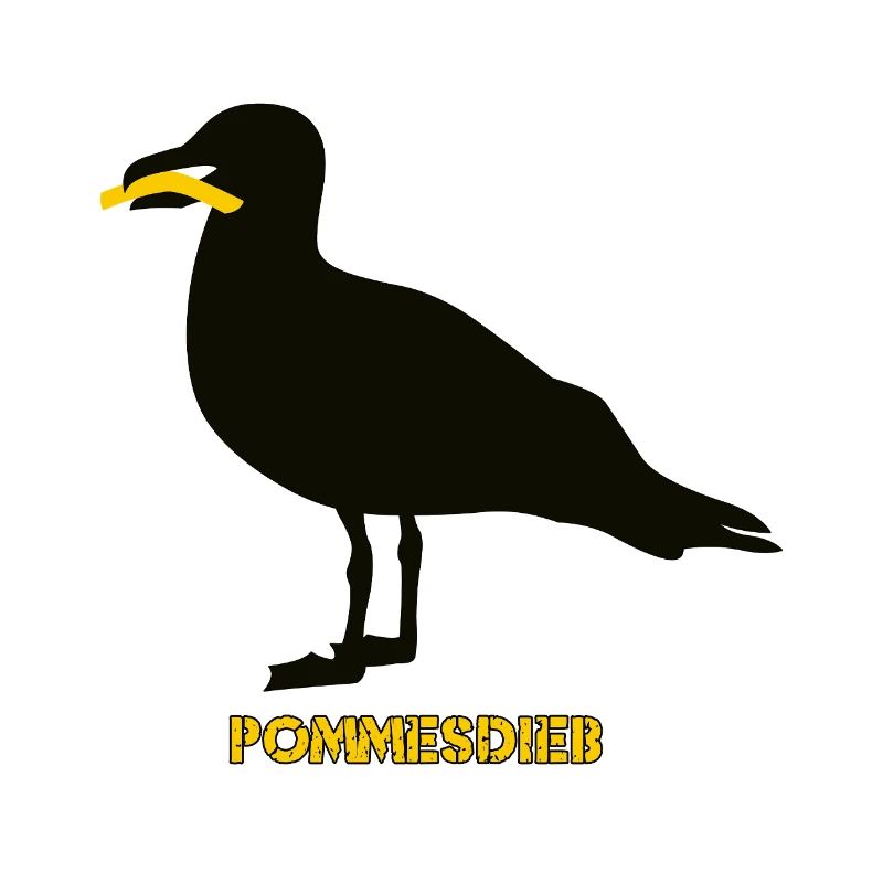 Pommesdieb Möwe - Schwarz