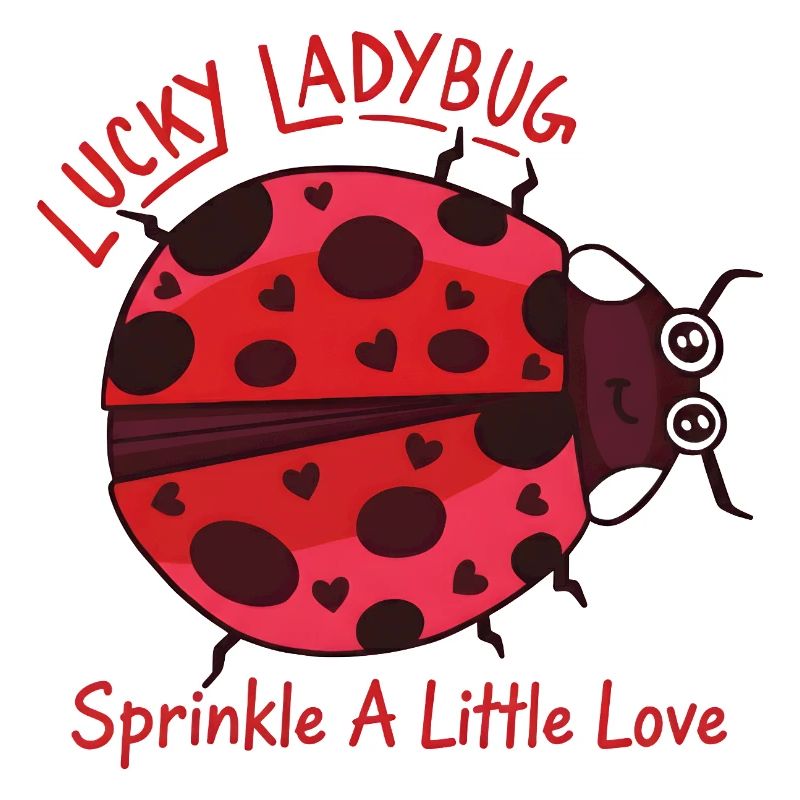 Ladybug chanceux : Ladybug mignonne avec des cœurs