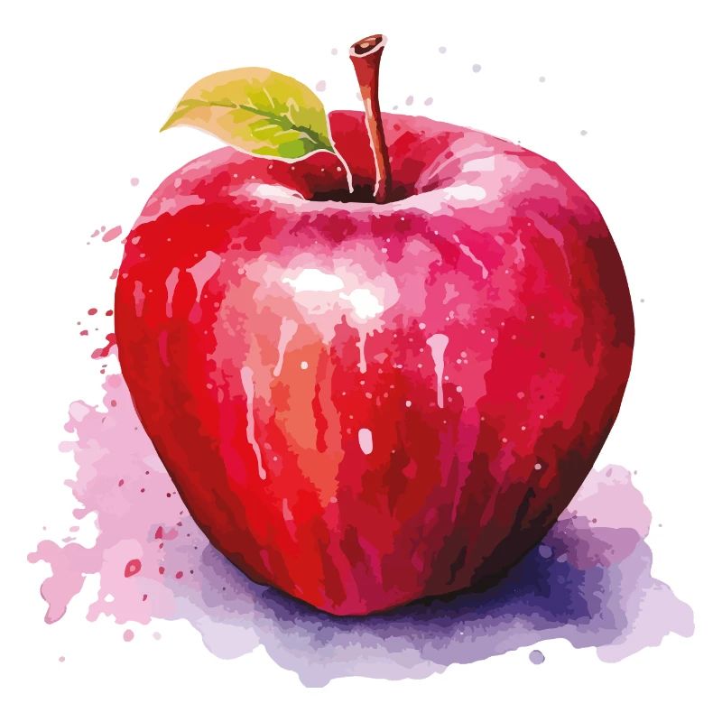 Apfel Aquarell Splash
