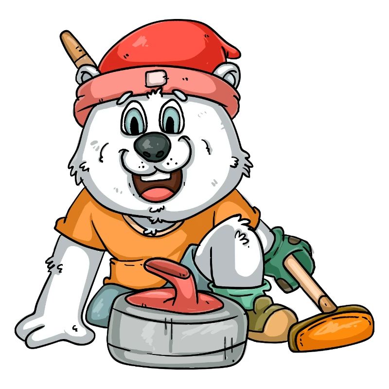 Curlingspieler Eisbär