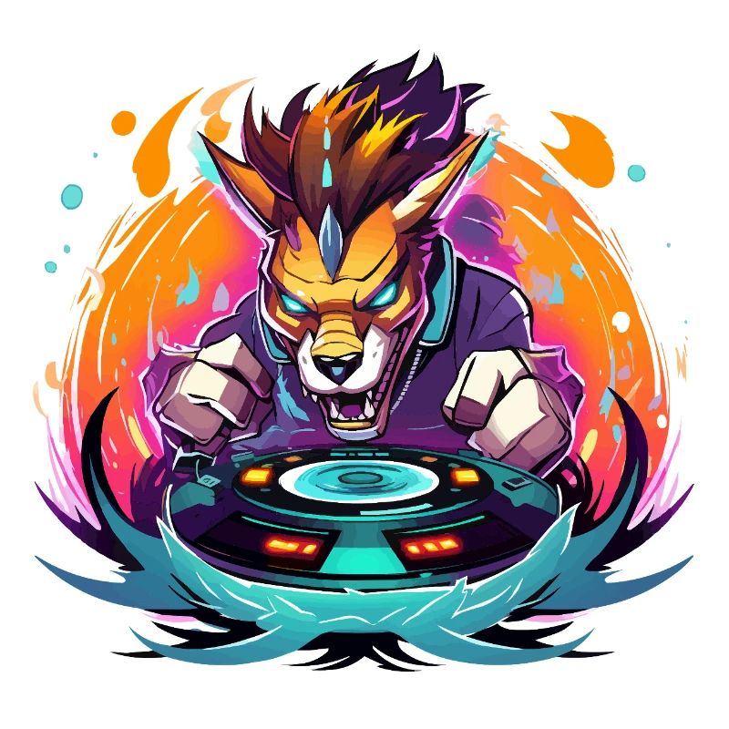 Wolfs-DJ Neon Feuer
