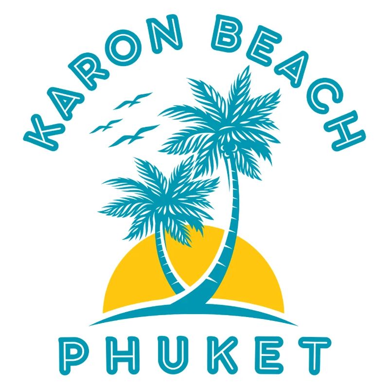 Coucher de soleil du palmier de Karon Beach Phuket