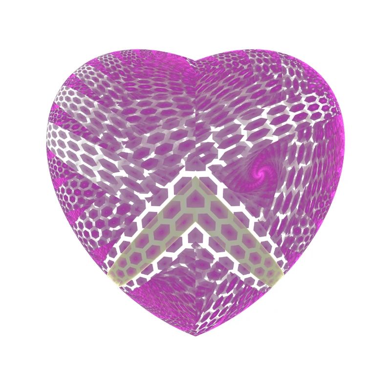 Lila Herz mit Hexagon-Pfeil