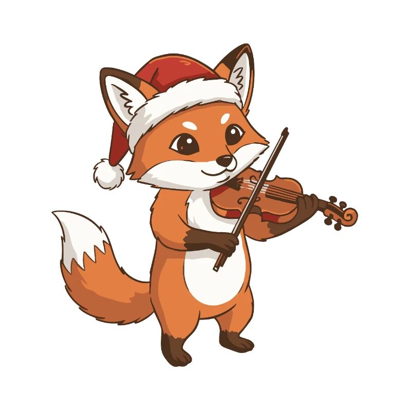 Weihnachtsfuchs-Tier spielt Geigenkunst