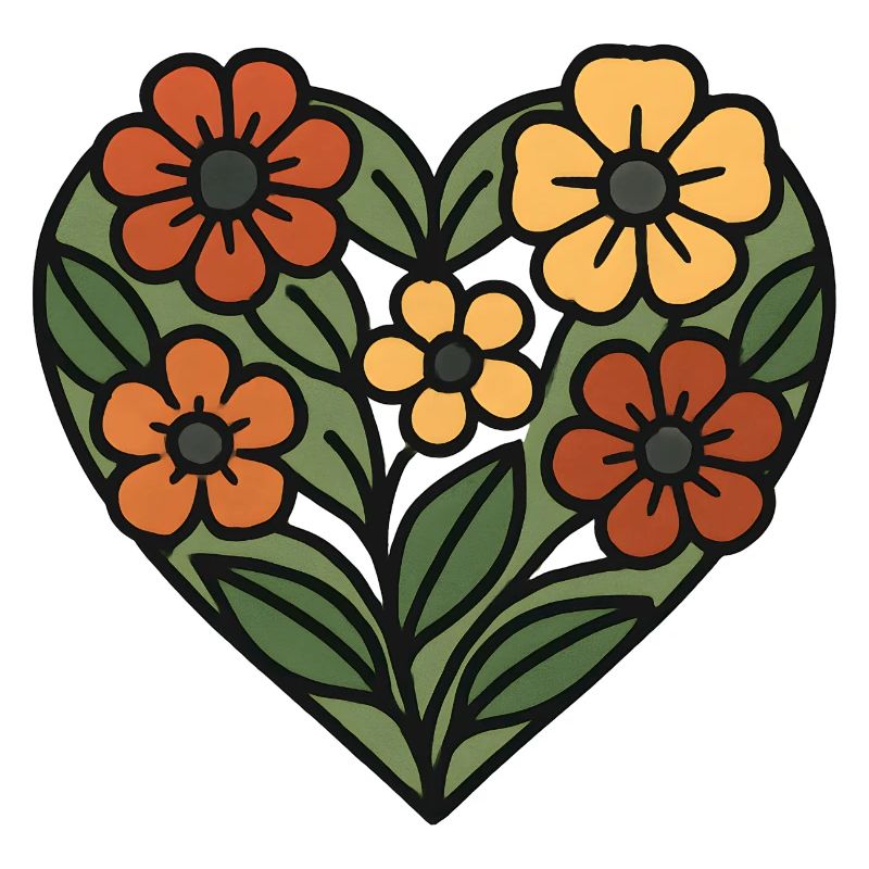 Herz aus Blumenmuster