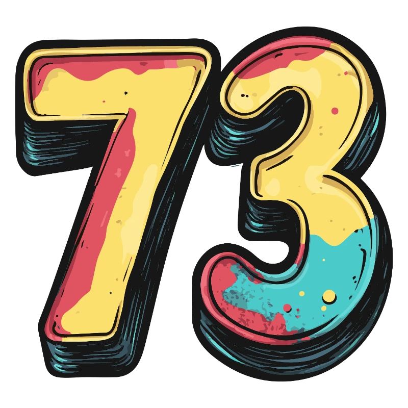 73 Zahl Bunt