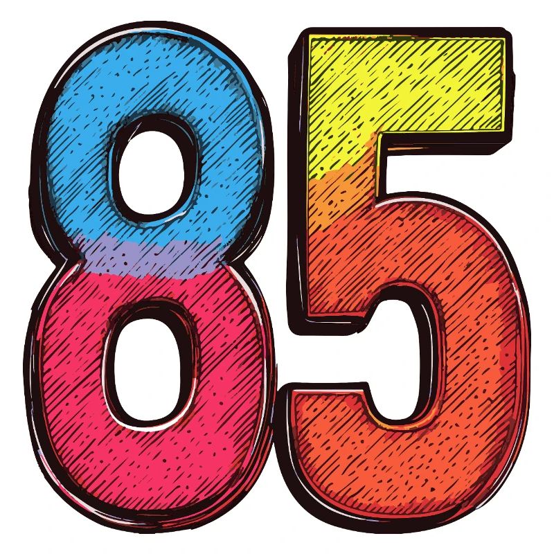 85 Zahl Bunt