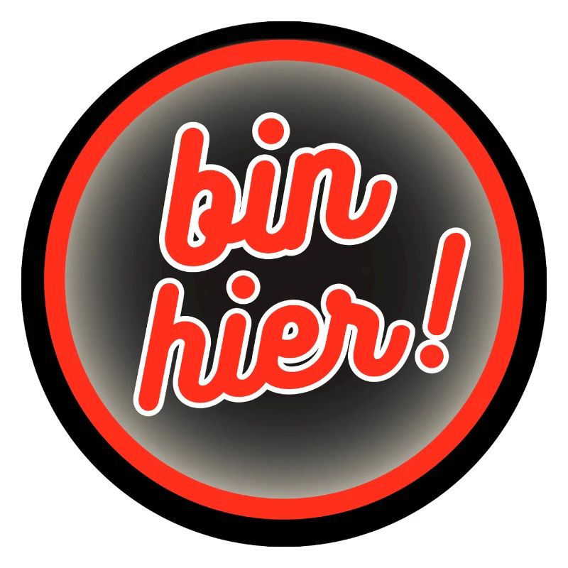 Bin Hier! Retro Badge Design