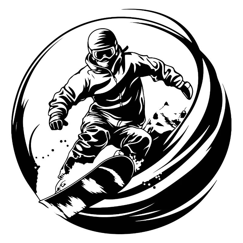 Snowboarding Man Silhouette