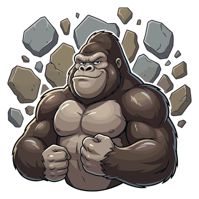 Kraftgorilla Steinbruch Attacke