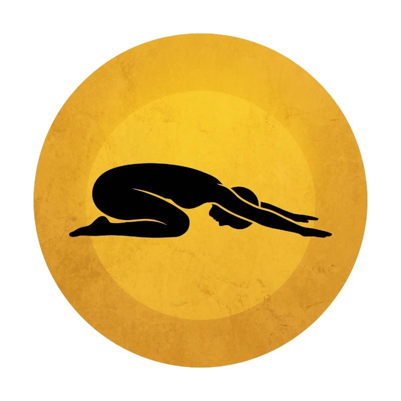 Silhouette de la posture de yoga Warrior II Sun Design