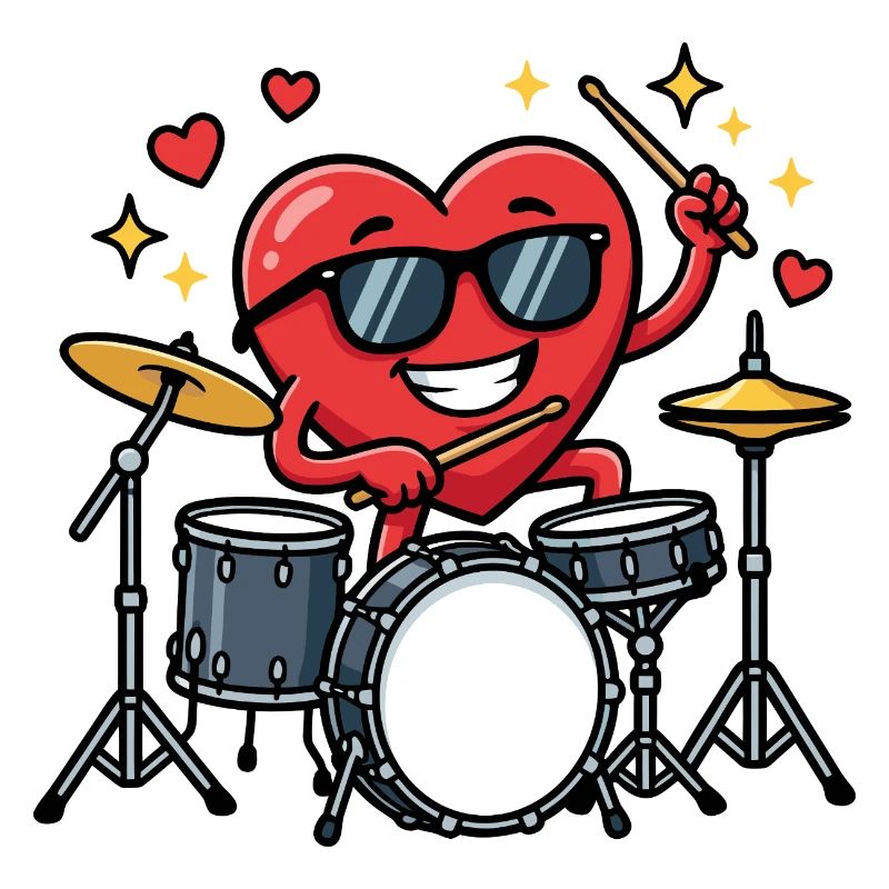 Funny drummers for Valentine's Day