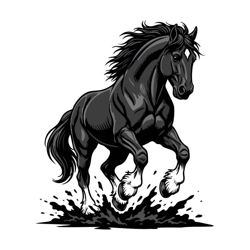 Black Horse Gallop Wildreithengst
