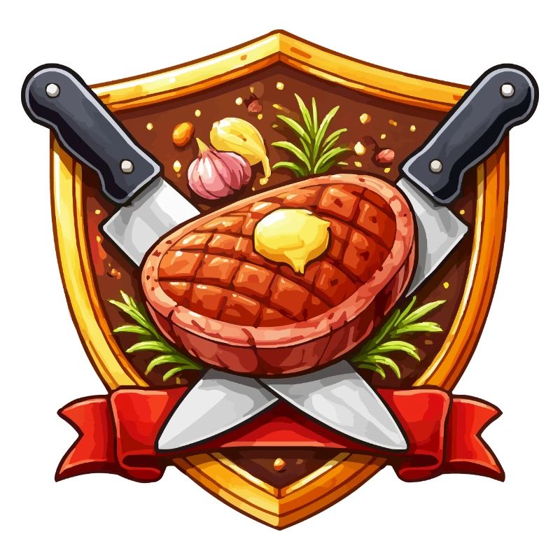 Grillsteak Schildmotiv