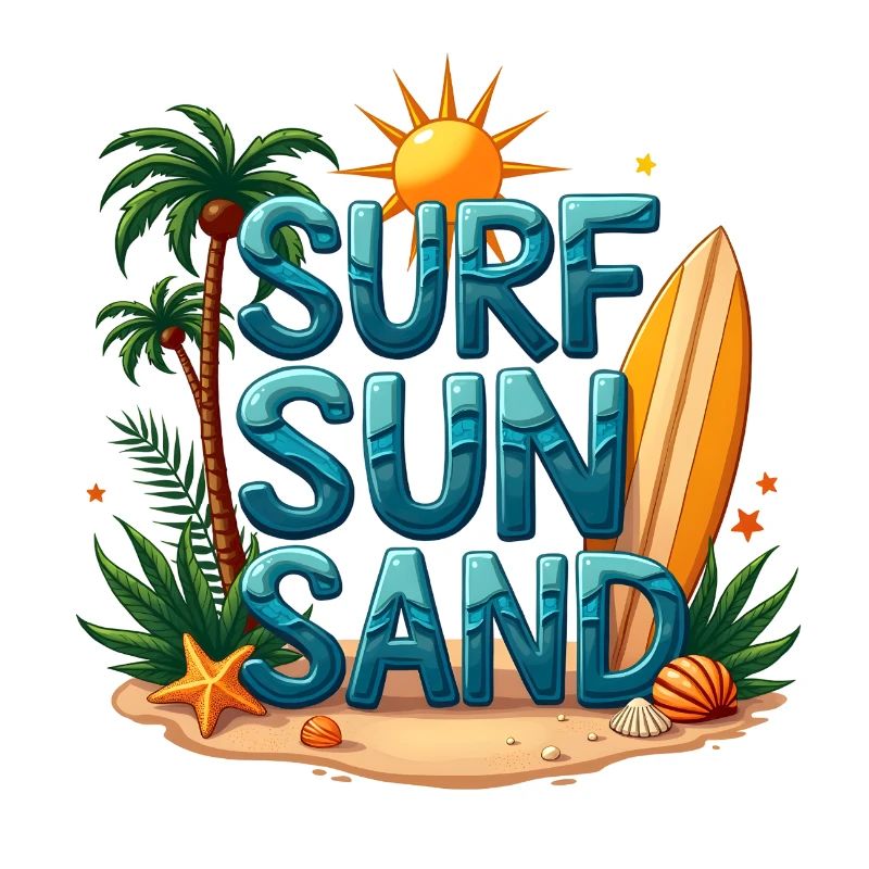 Surfing Sun Sand Beach Design