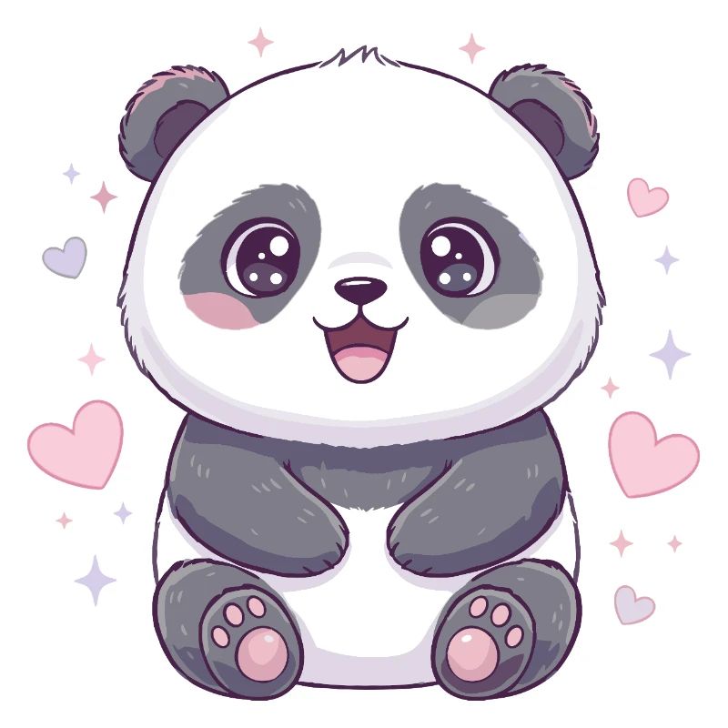 Kawaii Panda mit Herzchen