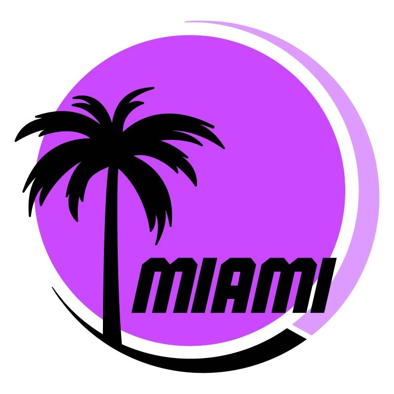 Miami Palmen Neon Retro