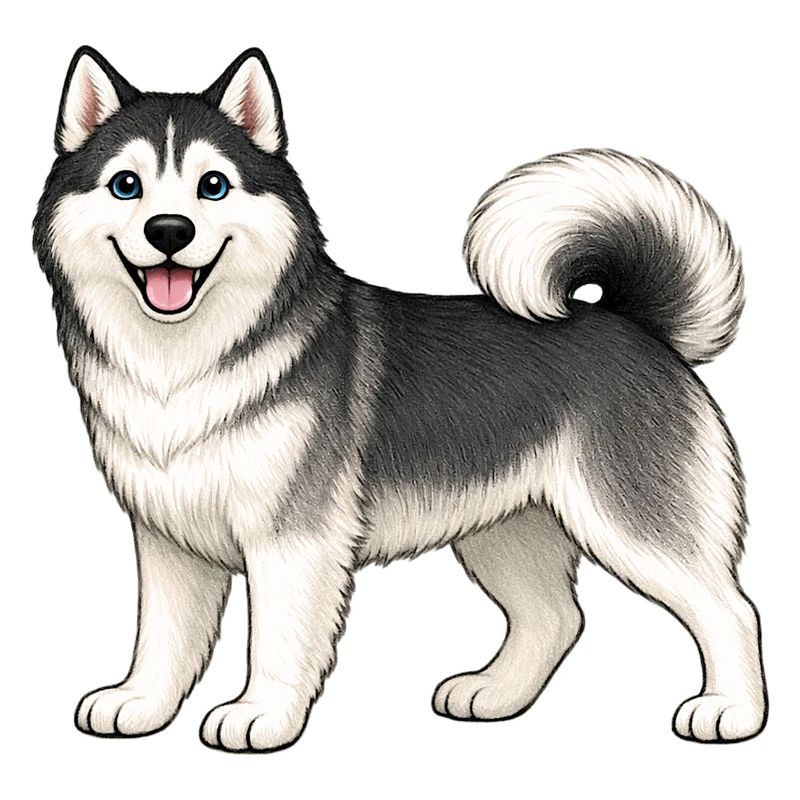 Fröhlicher Husky