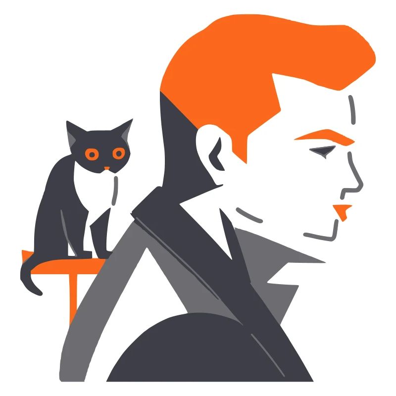 Mann mit Katze - Tusarisa