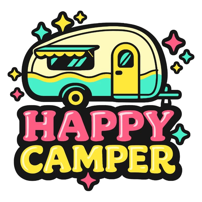 Camping-car rétro joyeux