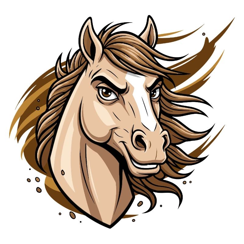 Wildes Pferd Cartoonkopf