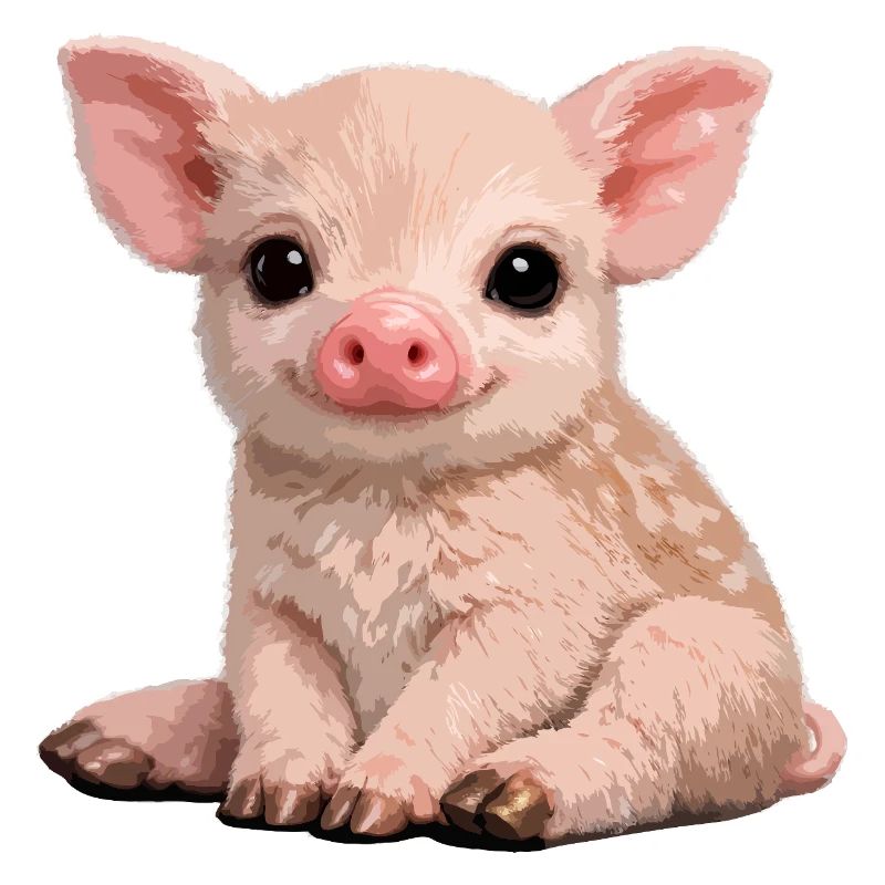 Piglet Cuddle Illustration