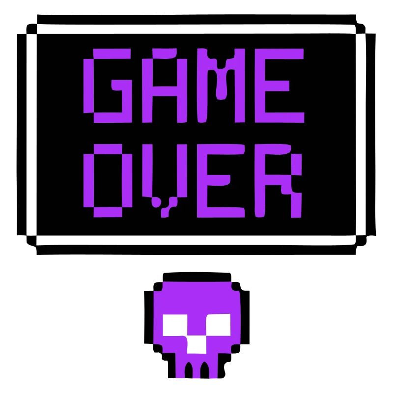 Game Over Pixel Art du Crâne