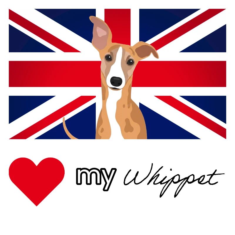 LUVMYWHIPPET (Schwarzer Text, Lebendig)