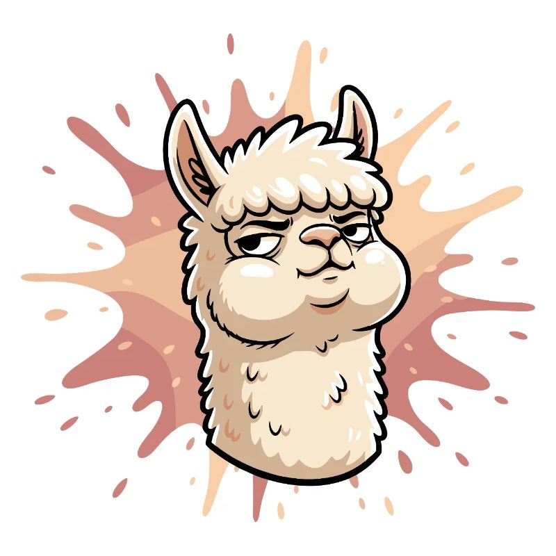 Selbstbewusste Llama Splash
