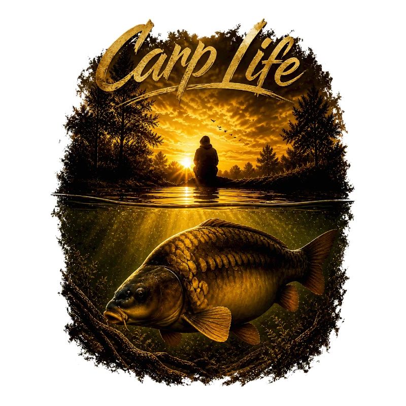 Carp Life Sunset – Karpfenfischerei-Lebensstil-Design