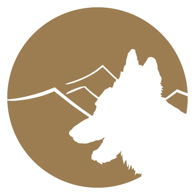 German Shepherd silhouette in circle